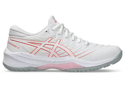 ASICS GEL-NETBURNER 21 [WHITE/ PAPAYA] WIDE D